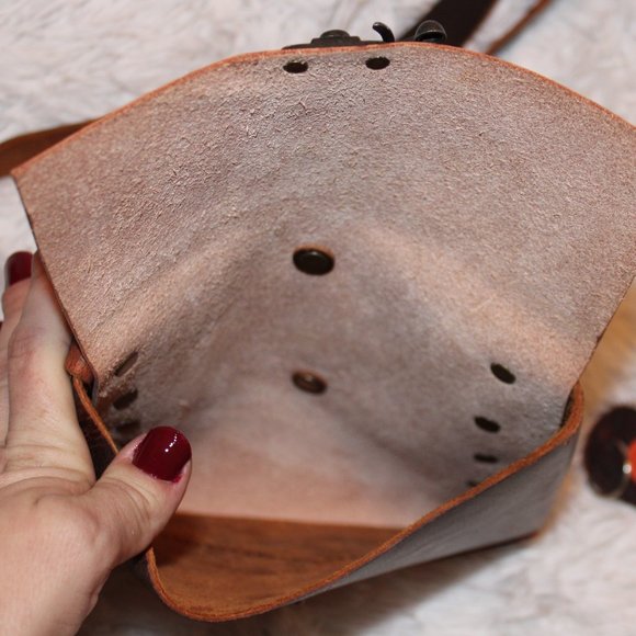 One Of A Kind Don Rawzi Crossbody Handmade Leather Purse - Made in Maryland, USA - Picture 5 of 8